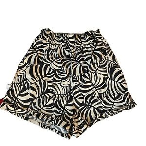FARM Rio Black and White Patterned High Waist Shorts